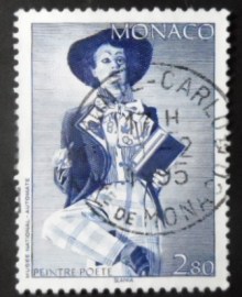 Selo postal de Mônaco de 1994 Poet and painter