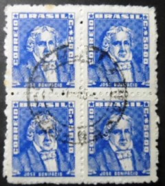 Quadra de selos postais do Brasil de 1959 José Bonifácio 50