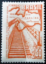 Selo postal de 1959 Ferrovia Patos-Campina Grande - C 431 N