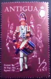 Selo postal de Antigua de 1970 Drummer Boy
