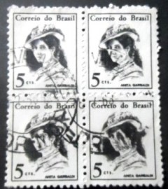 Quadro de selos postais do Brasil de 1967 Anita Garibaldi