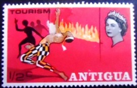Selo postal de Antigua de 1968 Limbo dancer