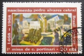 Selo postal do Brasil de 1968 1ª Missa