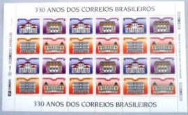 Folha de selos postais do Brasil de 1993 330 Anos do Correio