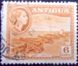 Selo postal de Antigua de 1953 Fort James 6