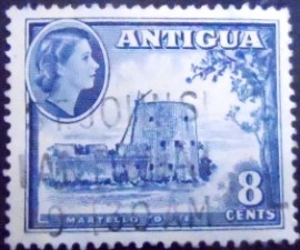 Selo postal de Antigua de 1953 Martello tower 8