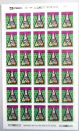 Folha completa de selos postais do Brasil de 1992 FINEP