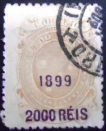 Selo postal do Brasil de 1899 Cruzeiro do Sul 2000/1000