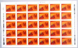 Folha completa de selos postais do Brasil de 1991 Corpo de Bombeiros