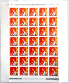 Folha completa de selos do Brasil de 1978 Anjo e Flauta