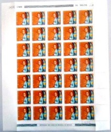Folha completa de selos do Brasil de 1978 Anjo e Lira