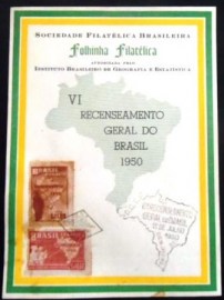 Folhinha Filatélica de 1950 Recenseamento Geral