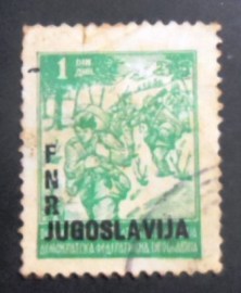 Selo postal da Iugoslávia de 1949 Partisans on the march