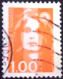 Selo postal da França de 1990 Marianne of Briat 1