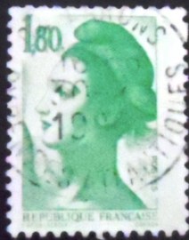 Selo postal da França de 1985 Liberté de Gandon 1,80 A