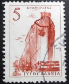Selo postal da Iugoslávia de 1958 Ship at the shipyard