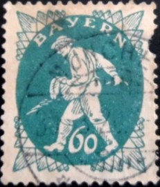 Selo postal da Alemanha Bavária de 1920 Sower
