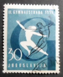 Selo postal da Iugoslávia de 1957 Gymnastics