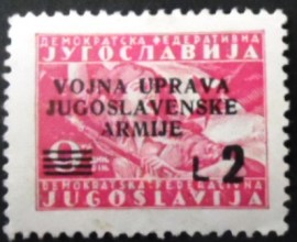 Selo postal da Iugoslávia de 1947 Overprint