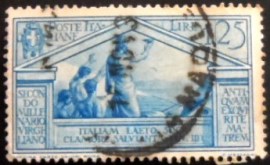 Selo postal da Itália de 1930 Anchises in view of Italy