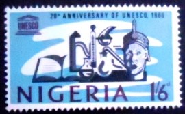 Selo postal da Nigéria de 1966 UNESCO Anniversary