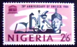 Selo postal da Nigéria de 1966 UNESCO Anniversary 2'6