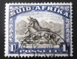 Selo postal da África do Sul de 1927 Wildebeest Suid