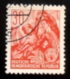 Selo postal da Alemanha de 1957 Dance group