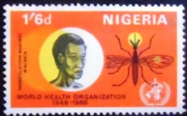 Selo postal da Nigéria de 1968 Anopheles Mosquito