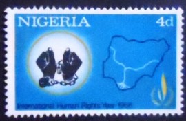 Selo postal da Nigéria de 1968 Chained hands