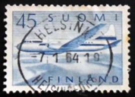 Selo postal da Finlândia de 1959 Aircraft Convair 440
