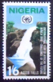 Selo postal da Nigéria de 1969 Assob Falls