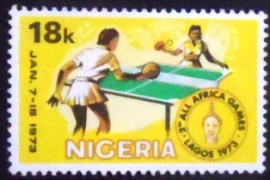 Selo postal da Nigéria de 1973 Table Tennis
