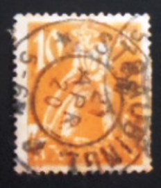 Selo postal da Alemanha Bavária 1920 Plowman 10
