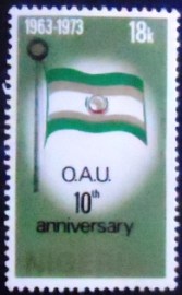 Selo postal da Nigéria de 1973 Flag of the OAU