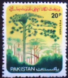 Selo postal do Paquistão de 1977 Forest