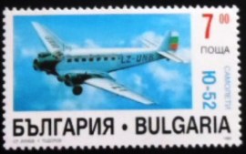 Selo postal da Bulgária de 1995 Junkers Ju52/3m