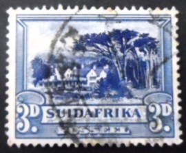 Selo postal da África do Sul de 1933 Groote Schuur 3 Suid
