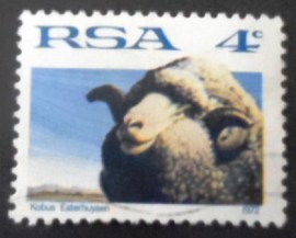 Selo postal da África do Sul de 1972 Merino Sheep