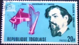 Selo postal do Togo de 1967 C. Debussy