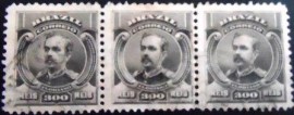 Tira de selos postais do Brasil de 1906 Floriano Peixoto