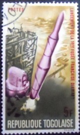 Selo postal do Togo de 1967 Fusée Diamant 5