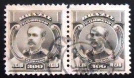 Par de selos postais do Brasil de 1906 Floriano Peixoto