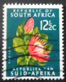 Selo postal da África do Sul de 1961 Protea