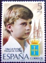 Selo postal da Espanha de 1977 Prince of Asturias