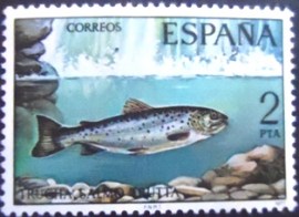 Selo postal da Espanha de 1977 Brown Trout