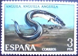 Selo postal da Espanha de 1977 European Eel