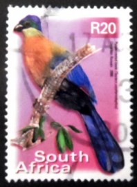 Selo postal da África do Sul de 2010 Purple-crested Turaco