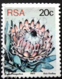 Selo postal da África do Sul de 1982 Queen Protea