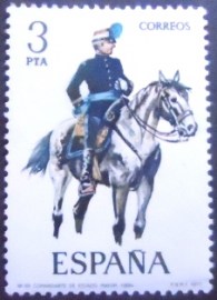 Selo postal da Espanha de 1977 Comandante do Estado-Maior 1884